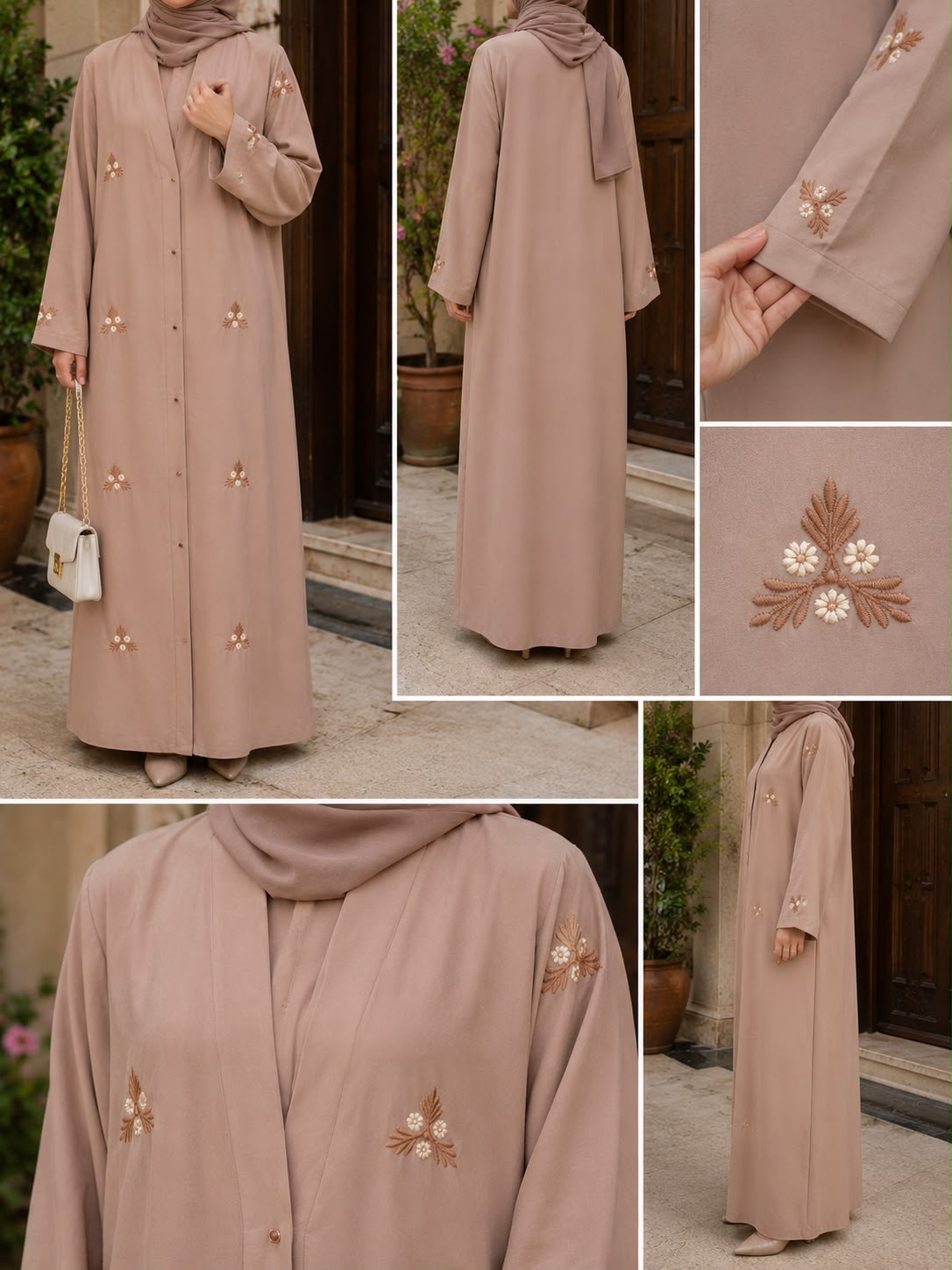 Elegant Floral Embroidered Abaya