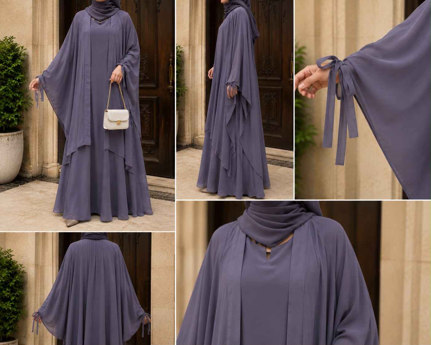 Lavender Layered Gown Abaya