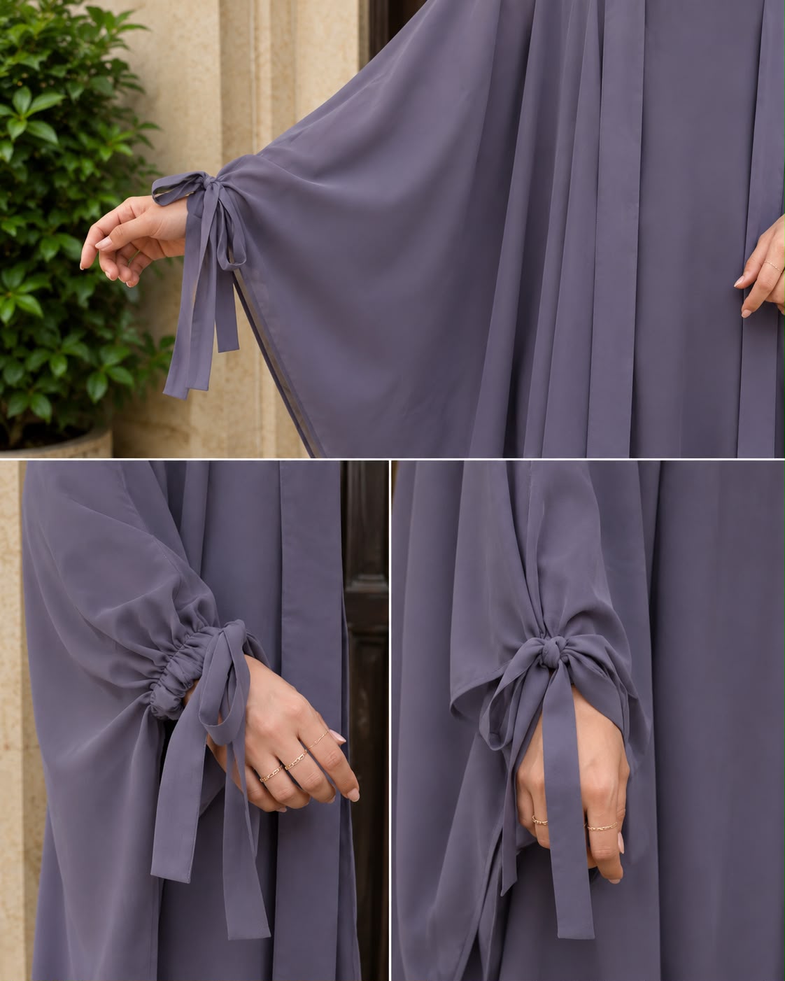 Lavender Layered Gown Abaya